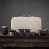 Tazón de Cubierta de Cerámica Regalo de Alta Gama Juego de Té Kung Fu para Viaje Taza de Té para Exterior Taza Expresa Almacenamiento de Olla de Agarre Manual Antiescaldante