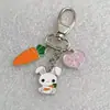 Llavero de Esmalte Blando Dorado Conejo Zanahoria Llavero de Pintura de Esmalte Duro Personalizado Fábrica Sedex Personalizado