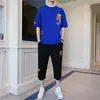 Camiseta Juvenil de Nuevo Estilo para Verano de Manga Corta para Estudiantes de Secundaria Niños Conjunto Deportivo Casual de Moda Conjunto de Dos Piezas