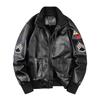 Jaqueta de couro de inverno transfronteiriça masculina com forro de fleece espessado jaqueta casual masculina MA1 retrô workwear de voo jaqueta da Força Aérea