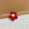 Acabado diy mão-tecido puff flor camélia flor acessórios de vestuário árvore de presente de Natal decorativo flor de lã gancho de mão