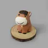 Pequeño Animal del Zodiaco Tallado en Madera Maciza Puro Hecho a Mano Artesanías de Madera, Pequeños Adornos Creativos para Sala de Estar y Escritorio de Oficina