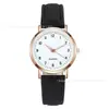 Relógio de ponteiro luminoso, relógio casual de couro fosco fresco e simples, relógio digital de quartzo minimalista, relógio silencioso para exames, feminino