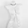 Cadena Sexy para el Pecho Europea y Americana, Cadena de Chal Brillante con Pedrería para Discoteca, Collar Cadena Corporal Incrustado de Diamantes, Accesorios para Mujer