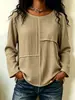 2026 Site Independente Europeu e Americano Amazon Moda Feminina Outono/Inverno Novo Gola Redonda Patchwork Casual Solto Manga Longa Top