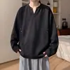 Sudadera Pesada con Cuello en V Holgada Estilo Americano Versátil Nueva 2026 para Adolescentes de la Marca Trendy Rivet
