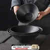 Xiangyuanmei Vajilla de melamina tazón grande comercial patrón de piedra esmerilada tazón para fideos para hot pot picante, fideos de arroz, fideos para sopa, tazón grande para sopa