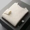 Nuevo suéter de cachemira para hombre de otoño e invierno, cuello redondo, engrosado, jersey holgado, camiseta base de punto de lana, venta al por mayor para hombres