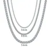 Collar de Tenis de Moissanita Plata de Ley S925 Estilo Europeo y Americano Hip-Hop Versátil Joyería de Alta Gama Hip-Hop Europeo y Americano Versátil