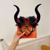 Sombreros de Halloween transfronterizos: Diadema de felpa de fantasma de calabaza, diseño versátil de nicho, disfraz de cosplay, accesorio para el cabello peculiar para mujeres