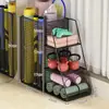 Cesta de Almacenamiento para Esterilla de Yoga Estante de Almacenamiento para Equipos Deportivos y de Fitness Carrito Pequeño de Hierro con Ruedas para Bádminton Hogar