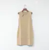 [Oferta Especial] Vestido de Punto Zz Simple y Elegante sin Mangas Nuevo Estilo Chinoiserie