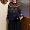 Suéter de punto Fairisland Jacquard de Mohair para mujer Otoño e Invierno Navidad Estilo Coreano Holgado Top Perezoso