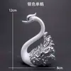 Atacado Lindo Cisne com Coroa Decorações para Bolo Presente Dia dos Namorados Tanabata Material Plástico Cisne