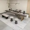 Mesa de Preparo de Chá de Luxo Leve de Alta Qualidade para Escritório Mesa de Chá de Ilha Simples de Madeira Maciça Italiana e Conjunto de Cadeiras Mesa de Chá para Sala de Estar Doméstica