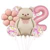 Traje de Globos Florales Retro de Oso Mate Transfronterizo Digital de 32 Pulgadas para Baby Shower, Fiesta de Cumpleaños, Suministros de Decoración