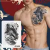 Pegatinas de Tatuaje para Hombres, Herbales Semi-Permanentes, Impermeables, de Larga Duración, Armadura para el Pecho, Tatuaje Simulado, Jugo, Elegantes y Dominantes para Redes Sociales