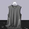 2025 Nueva Camiseta Chaleco de Seda de Hielo para Hombre Verano Holgada Deportiva Fitness Secado Rápido Sin Mangas Chaleco Camiseta Fina