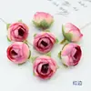 Simulação pintura a óleo chá broto flor rosa pequeno broto chapéu de estudioso chapéu de sol DIY caixa de presente decorativa caixa de flores com flores