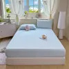 Faldón de Cama de Gasa de Doble Capa Clase A Faldón de Cama Jacquard Lavado al Agua Cubierta de Colchón Simmons Cubierta Antideslizante para Cama Faldón de Cama Set de Tres Piezas