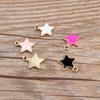 Accesorios de joyería de estilo coreano DIY K oro gota de aceite aleación pequeño colgante accesorios colgantes para pulsera estrella mediana de cinco puntas