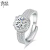 Anillo Abierto de Zirconia Jinse Fashion Estilo Influencer Transfronterizo Europeo y Americano para Mujer, Anillo de Dedo Índice de Personalidad de Lujo Ligero