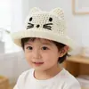 Nuevo Sombrero de Pescador Lindo de Gato para Niños Primavera y Verano para Niños y Niñas, Sombrero Transpirable con Protección Solar, Sombrero de Cubo de Dibujos Animados Estilo Coreano