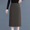 Falda lápiz adelgazante de cintura alta para mujer, nuevo estilo 2026, de longitud media, elegante falda de traje para primavera, verano y otoño
