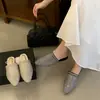 Pantuflas Cerradas Fáciles de Poner 2026 Verano Nuevas Medias Pantuflas Cerradas con Pedrería Pantuflas Planas para Usar al Aire Libre