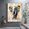 Pintura al Óleo Acuarela Elefante Impresión en Lienzo Póster de Animales Elefante Africano Pintura Artística Pintura Decorativa de Pared Núcleo