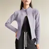 Sudadera Cuello Alto H570 Chaqueta Corta de Cachemira Ropa de Abrigo para Mujer Otoño e Invierno Ajuste Delgado Forrada de Polar Engrosada Cálida Top de Yoga