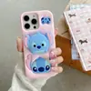 Funda de Silicona para Teléfono Móvil con Soporte de Puntada Estéreo 3D Adecuada para Iphone161514Promax Funda Protectora de Dibujos Animados