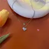 Collar de Corazón de Doble Capa 2025 Nuevo Estilo de Verano Simple y Versátil Diseño de Nicho Lujo Accesible Cadena para Clavícula para Mujeres