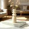 Vaso Branco Fosco Simples Ondulado para Uso Doméstico na Sala de Estar e Quarto, Vaso Decorativo com Alto Valor Estético, Atacado do Fabricante