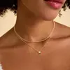 Collar de Cobre Multicapa Transfronterizo para Mujer, Galvanizado, Moderno, Estilo Minimalista, Cadena para Clavícula de Moda y Versátil