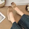Otoño 2026 Nuevos Zapatos Mary Jane Retro Franceses de Gamuza Ocultos para Aumentar la Altura Punta Cuadrada Simple Lazo Zapatos de Calle para Viaje