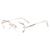Gafas de Lectura para Mujer, Luz Antiazul, Alta Definición, Ultraligeras, para Mediana Edad y Mayores, con Brillo, Sin Montura, Modernas, Estilo Retro para Mujer