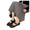 Sapatos Baixos Femininos Vento Suave da Noite 2026 Outono Novo Estilo Francês Sapatos Planos Mary Jane para Combinar com Saias