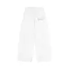 Pantalones casuales de pierna ancha estilo retro americano con estampado floral para mujer, pantalones largos rectos casuales versátiles de cintura alta holgada para otoño