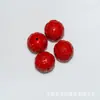 Accesorios Antiguos de Cinabrio Cuentas Redondas Talladas Agujero Recto Cuentas Sueltas Pulsera Collar Accesorios para Joyería Hechos a Mano Semi-terminados DIY