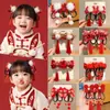 Pinzas para el pelo de Año Nuevo para niños al por mayor, Pinzas con borla Roja Festiva del Despertar del León para Nochevieja, Pinzas para el pelo lindas para bebé, Accesorios para el pelo para niñas