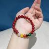 Pulsera de Pixiu de Arena de Cristal de Cinabrio Dios de la Riqueza de Cinco Vías para el Año de Nacimiento, Pulsera Pixiu Atractora de la Fortuna para Hombres y Mujeres