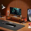 Prateleira de Armazenamento para Mesa, Suporte para Monitor de Computador, Organizador de Teclado, Suporte para Laptop