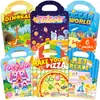 Paquete de 6 Libros de Pegatinas de Gel Transfronterizos Libros Silenciosos Diversión DIY Pegatinas de Escenas Infantiles Juguetes Educativos de Enfoque para Educación Temprana