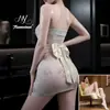 Lencería Sexy, Conjunto de Kimono Transparente Bordado y Estampado, Uniforme Sexy Ajustado a la Cadera, Lencería Seductora para Mujeres Jóvenes