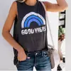 Venta Caliente Transfronteriza Europeo y Americano Amazon Chaleco buenas vibras Arcoíris Holgado Top Camiseta Casual talla grande