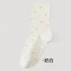 Calcetines de Color Sólido de Algodón de Xinjiang para Mujer, Calcetines de Verano Finos de Caña Media Antibacterianos Desodorantes Florales Holgados, Calcetines Blancos Sin Costuras para Maternidad