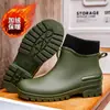 Botas de Chuva Curtas para Casal com Veludo, Quentes, Impermeáveis, Antiderrapantes, Botas de Chuva Externas da Moda, Botas de Chuva Curtas para Casais, Sapatos Aquáticos Antiderrapantes e Confortáveis