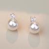 Pendientes de Perla y Diamante Diana Simples Elegantes Shi Jia Pendientes de Diseño Simple de Lujo Ligero