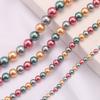 Venta al por mayor de cuentas de concha de imitación de color Nanyang, perlas de imitación de vidrio con agujero recto, cuentas sueltas, accesorios de joyería DIY